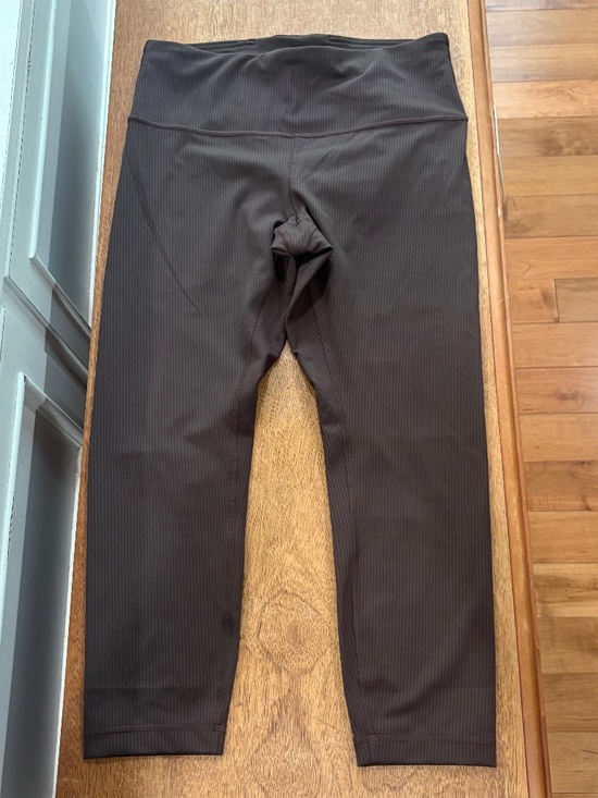 lululemon athletica Pants - Lululemon Wunder Train Ribbed High Rise crop 23 inches Espresso